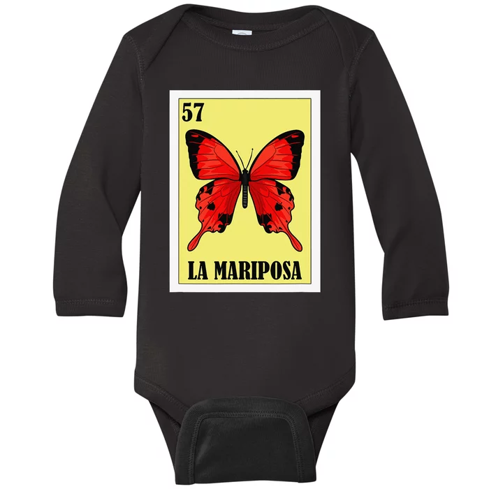 Funny Butterfly Mexican Design La Mariposa Baby Long Sleeve Bodysuit