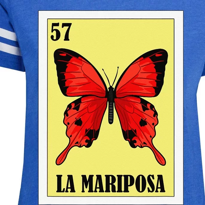 Funny Butterfly Mexican Design La Mariposa Enza Ladies Jersey Football T-Shirt