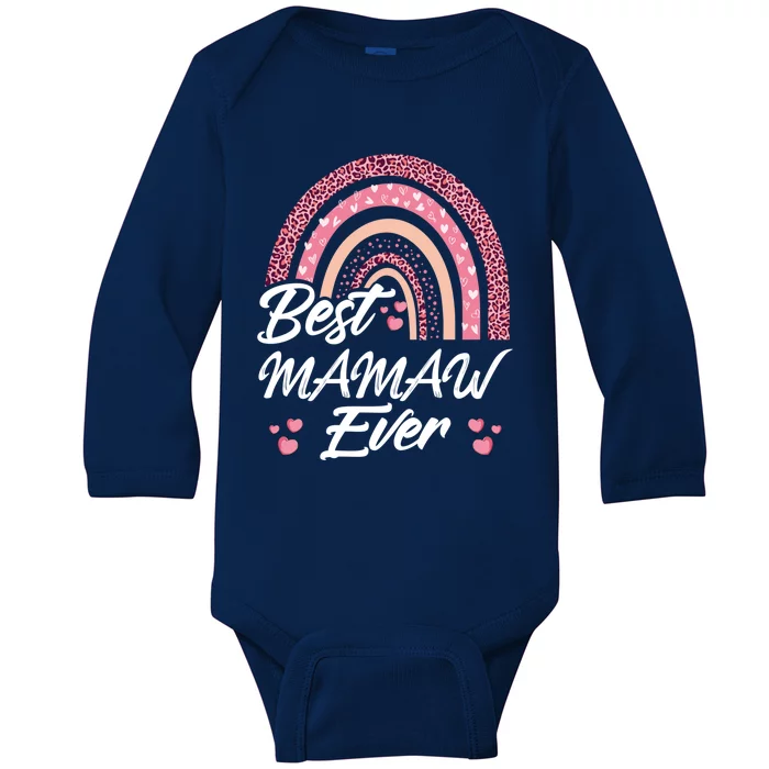 Funny Best Mamaw Ever Rainbow Cute Mothers Day Gift Baby Long Sleeve Bodysuit