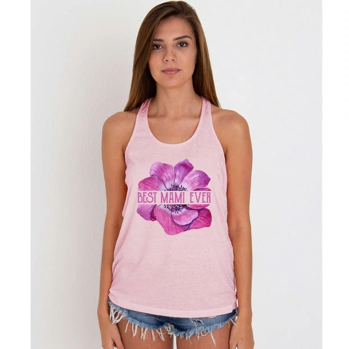 Funny Best Mami Ever Anemone Fun Grandma Gift Women's Knotted Racerback Tank