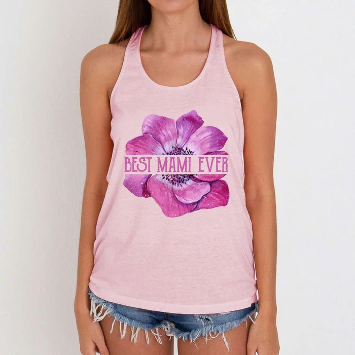 Funny Best Mami Ever Anemone Fun Grandma Gift Women's Knotted Racerback Tank