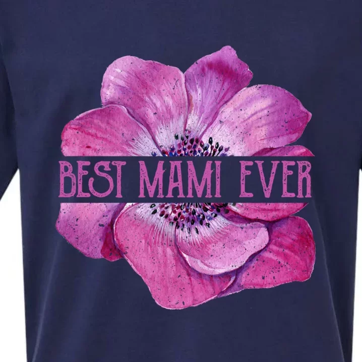 Funny Best Mami Ever Anemone Fun Grandma Gift Sueded Cloud Jersey T-Shirt