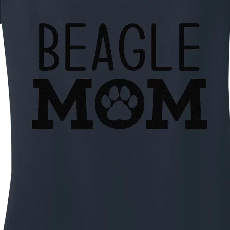 Funny Beagle Mom Dog Paw Puppy Retro Women's V-Neck T-Shirt