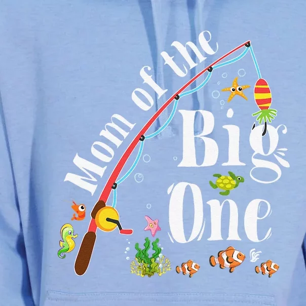 Family Birthday Mom Of The Big One Fishing Birthday Unisex Surf Hoodie