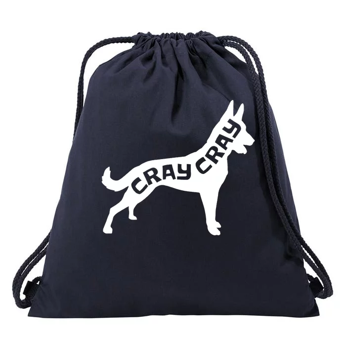 Funny Belgian Malinois Cray Cray Dog Drawstring Bag