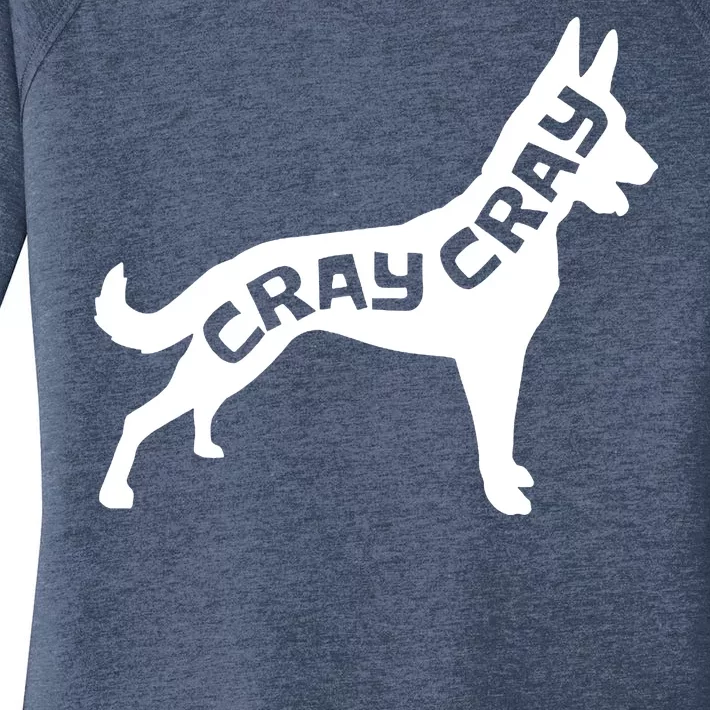 Funny Belgian Malinois Cray Cray Dog Women's Perfect Tri Tunic Long Sleeve Shirt