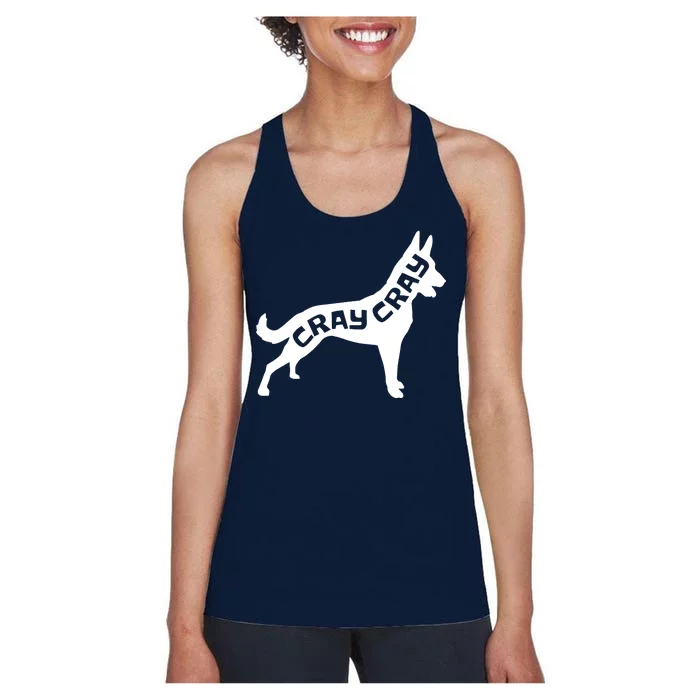 Funny Belgian Malinois Cray Cray Dog Women's Racerback Tank