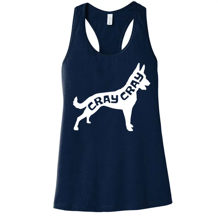 Funny Belgian Malinois Cray Cray Dog Women's Racerback Tank