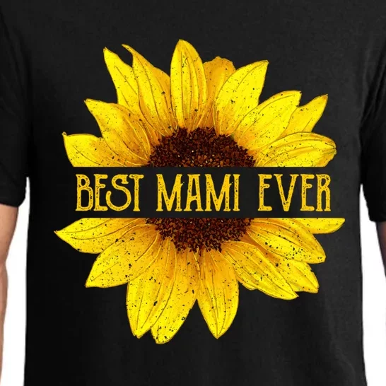 Funny Best Mami Ever Sunflower Fun Grandma Gift Pajama Set