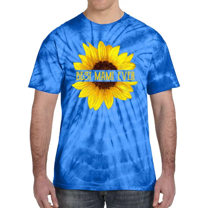 Funny Best Mami Ever Sunflower Fun Grandma Gift Tie-Dye T-Shirt