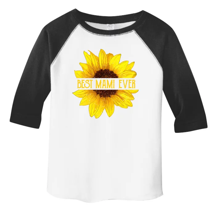 Funny Best Mami Ever Sunflower Fun Grandma Gift Toddler Fine Jersey T-Shirt