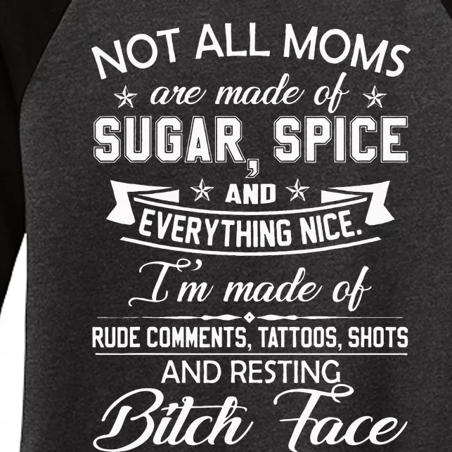 F Bomb Mom With Tattoos Pretty Eyes And Thick Thighs Women's Tri-Blend 3/4-Sleeve Raglan Shirt