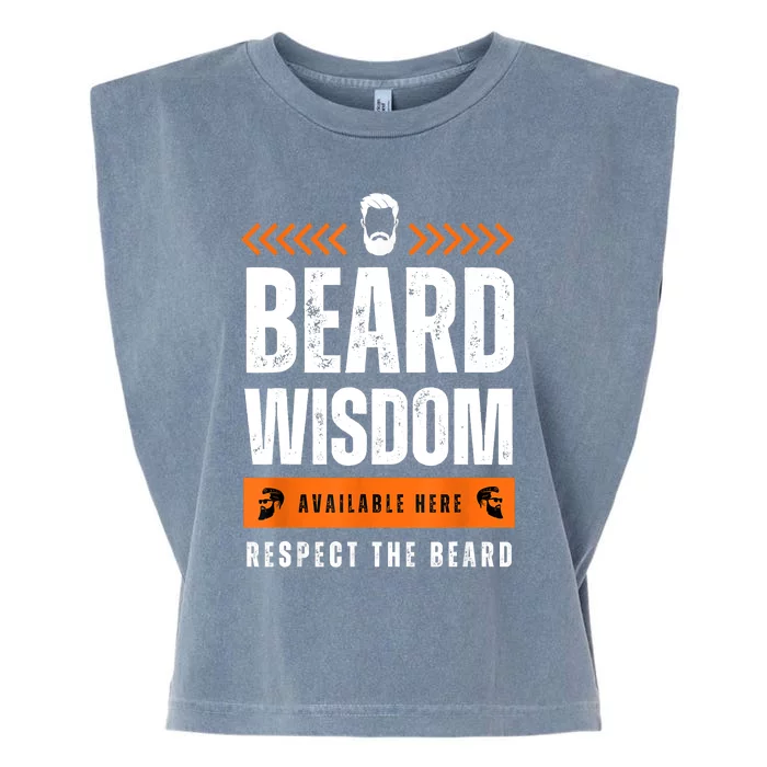 Funny Bearded Man Gift Tee Epic Beard Wisdom Available Here Garment-Dyed Women's Muscle Tee