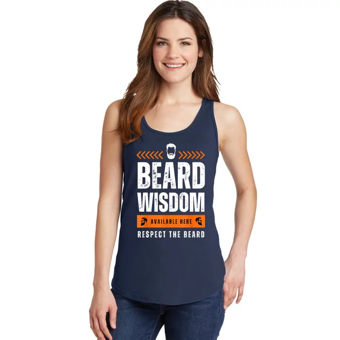 Funny Bearded Man Gift Tee Epic Beard Wisdom Available Here Ladies Essential Tank