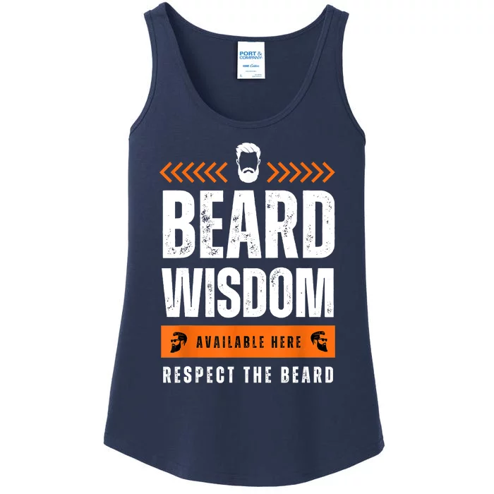 Funny Bearded Man Gift Tee Epic Beard Wisdom Available Here Ladies Essential Tank