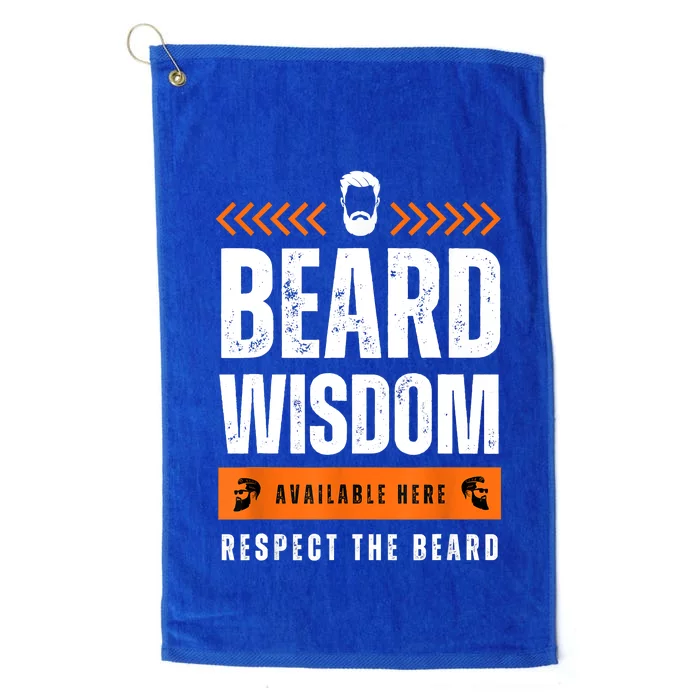 Funny Bearded Man Gift Tee Epic Beard Wisdom Available Here Platinum Collection Golf Towel