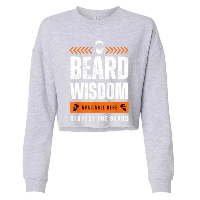 Funny Bearded Man Gift Tee Epic Beard Wisdom Available Here Cropped Pullover Crew