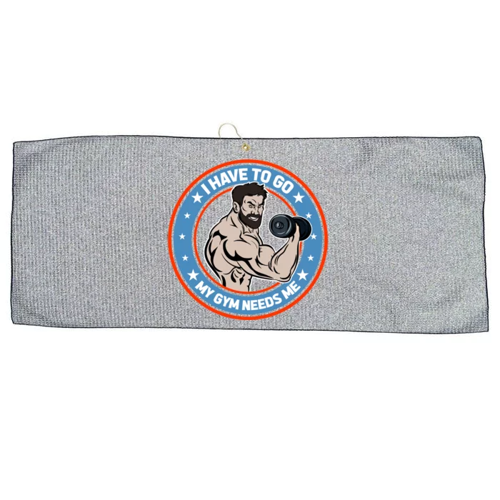 Funny Bodybuilder My Gym Needs Me Workout Gift Large Microfiber Waffle Golf Towel