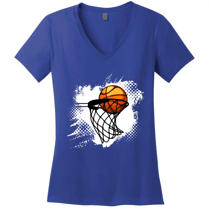 Funny Basketball Mom Dad Teens Player Gift Women's V-Neck T-Shirt