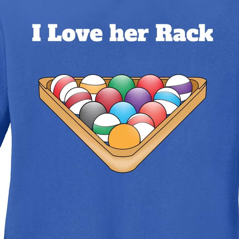 Funny Billiards Matching Couples Funny Gift I Love Her Rack Meaningful Gift Ladies Long Sleeve Shirt