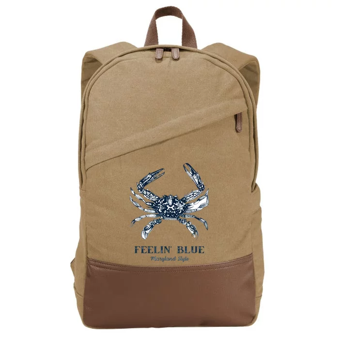 Feelin' Blue Maryland Style Retro Crab Cotton Canvas Backpack