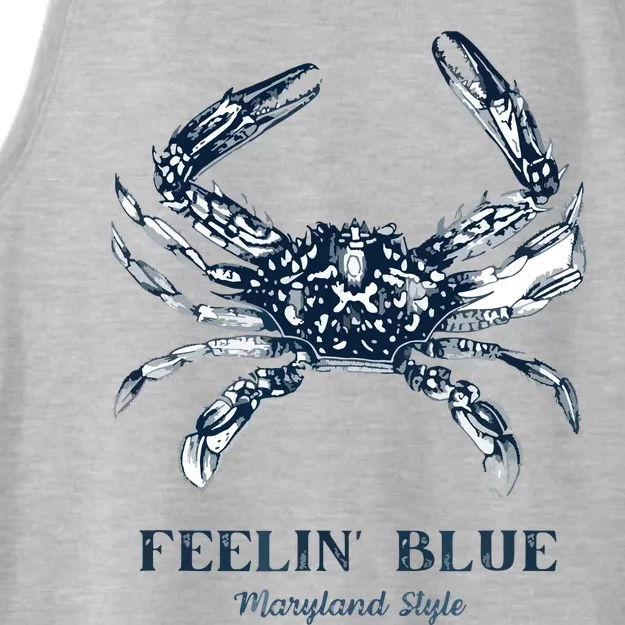 Feelin' Blue Maryland Style Retro Crab Ladies Tri-Blend Wicking Tank