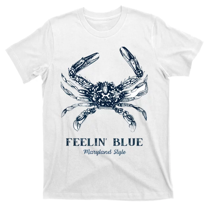 Feelin' Blue Maryland Style Retro Crab T-Shirt