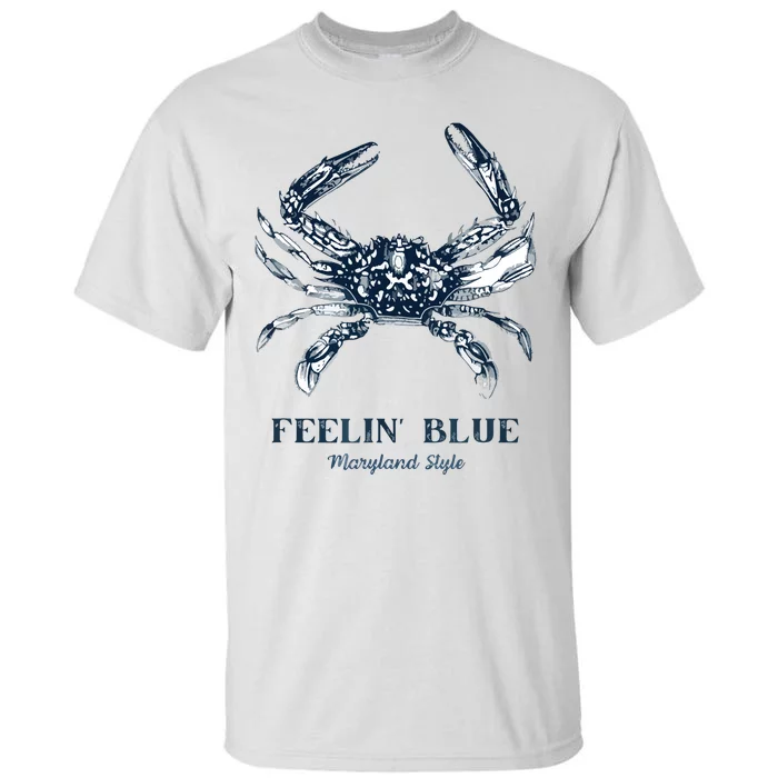 Feelin' Blue Maryland Style Retro Crab Tall T-Shirt