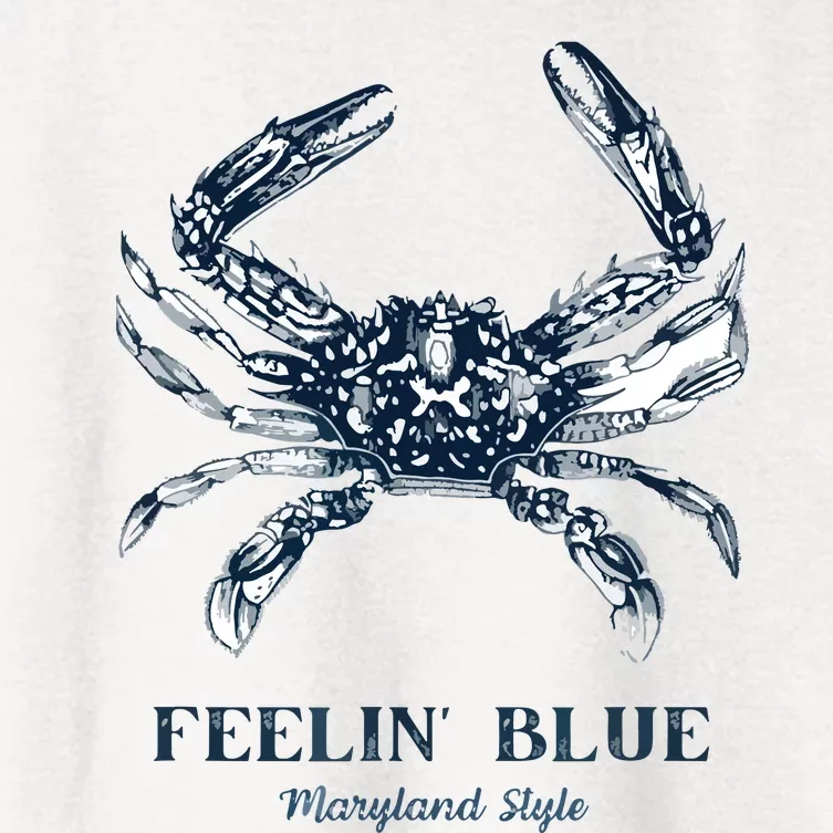 Feelin' Blue Maryland Style Retro Crab Women's Crop Top Tee