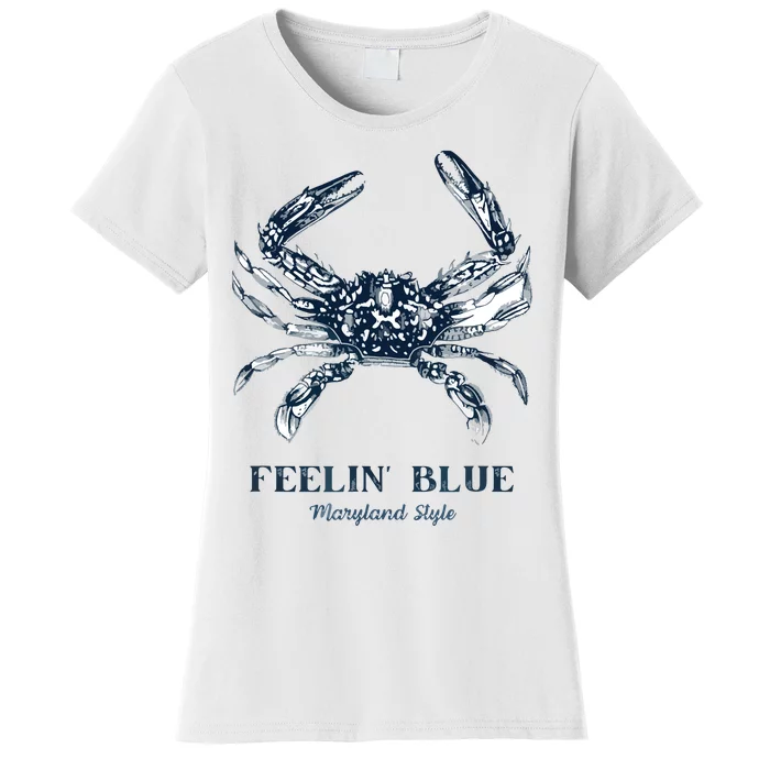 Feelin' Blue Maryland Style Retro Crab Women's T-Shirt