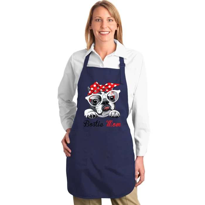 Funny Bostie Mom For Boston Terrier Dogs Lovers Full-Length Apron With Pocket