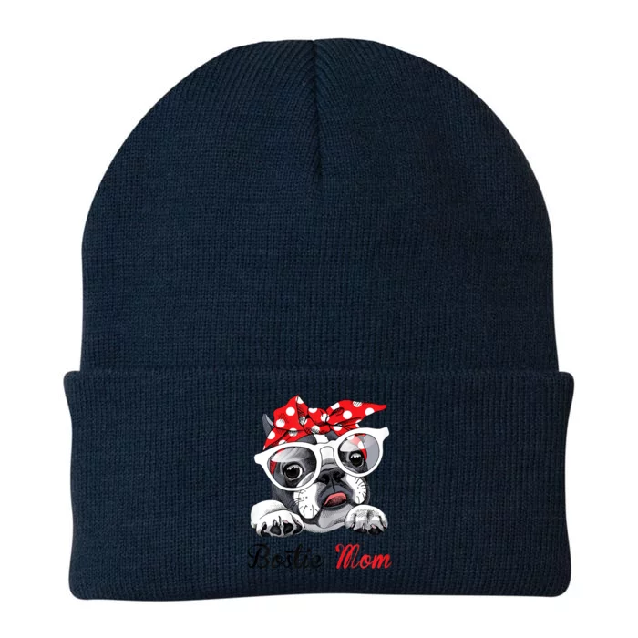 Funny Bostie Mom For Boston Terrier Dogs Lovers Knit Cap Winter Beanie