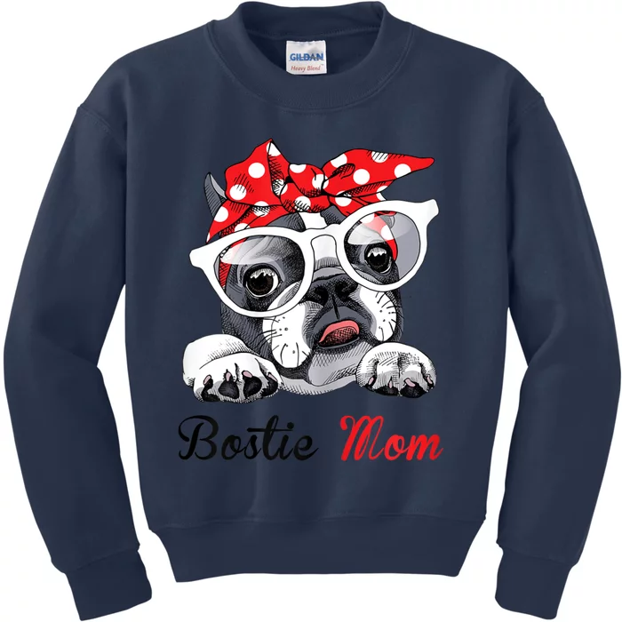 Funny Bostie Mom For Boston Terrier Dogs Lovers Kids Sweatshirt