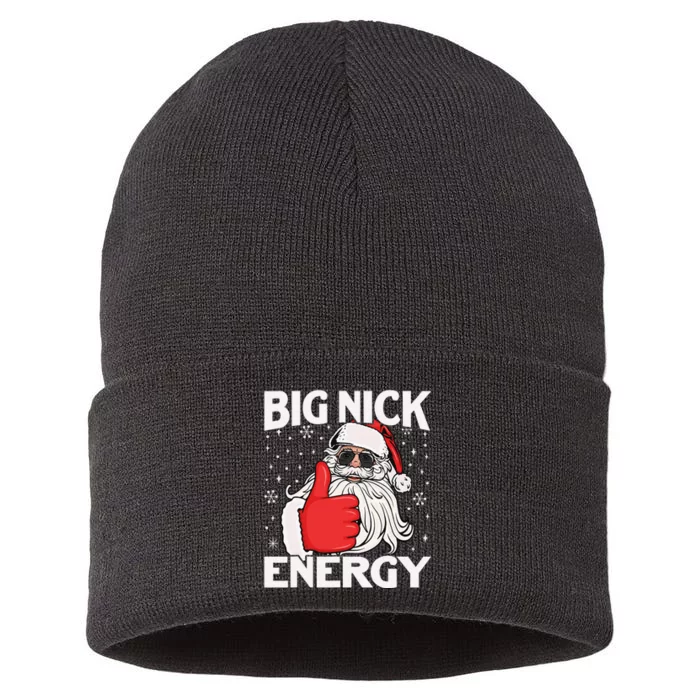 Funny Big Nick Energy Santa Xmas Christmas Sustainable Knit Beanie