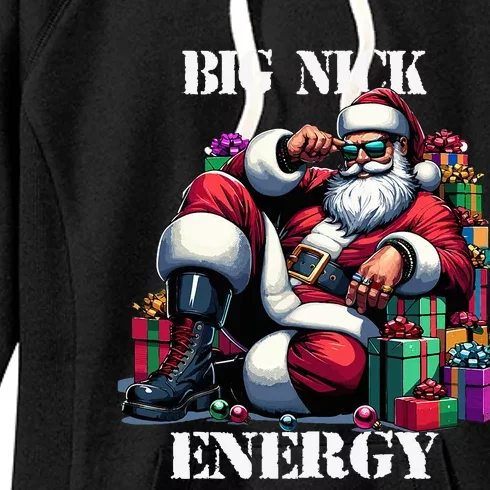 Fun Big Nick Energy Funny Santa Claus Christmas Xmas Cool Women's Fleece Hoodie