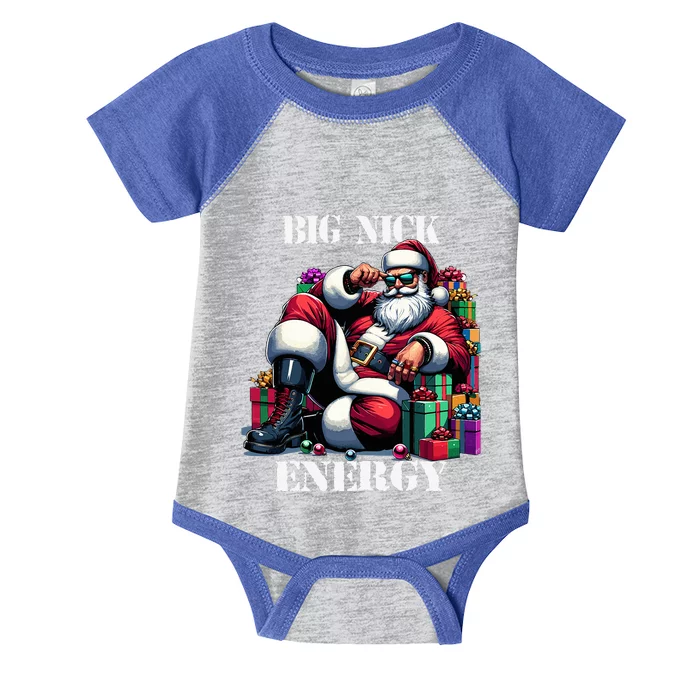 Fun Big Nick Energy Funny Santa Claus Christmas Xmas Cool Infant Baby Jersey Bodysuit