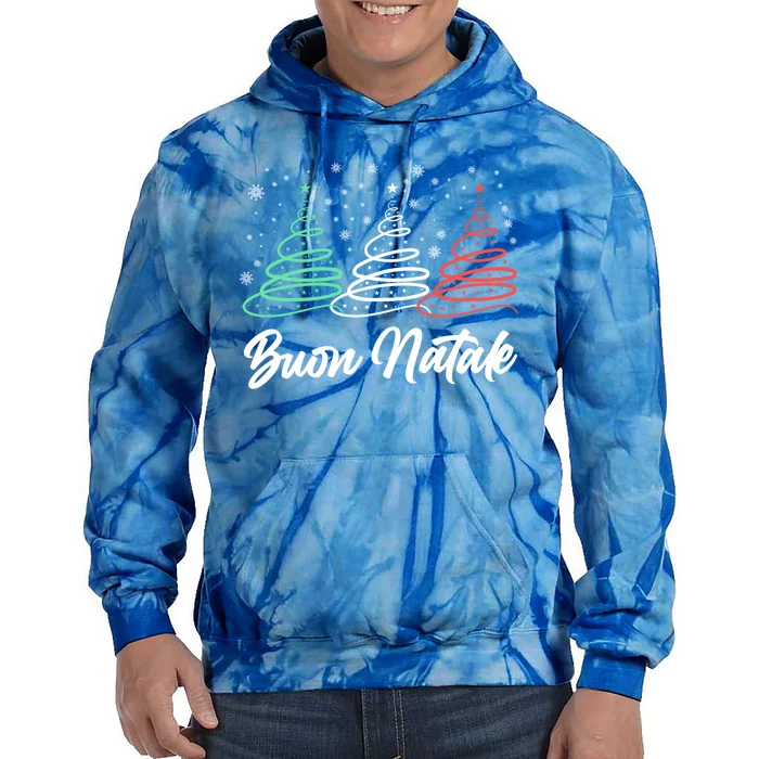 Funny Buon Natale Italy Pride Xmas Holiday Italian Christmas Gift Tie Dye Hoodie