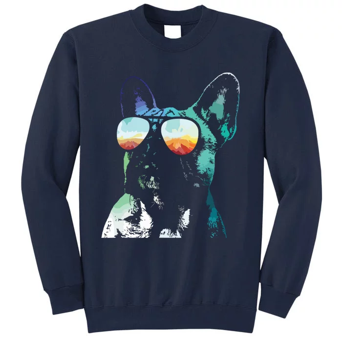 French Bulldog Neon Dog Shirts Tall Sweatshirt