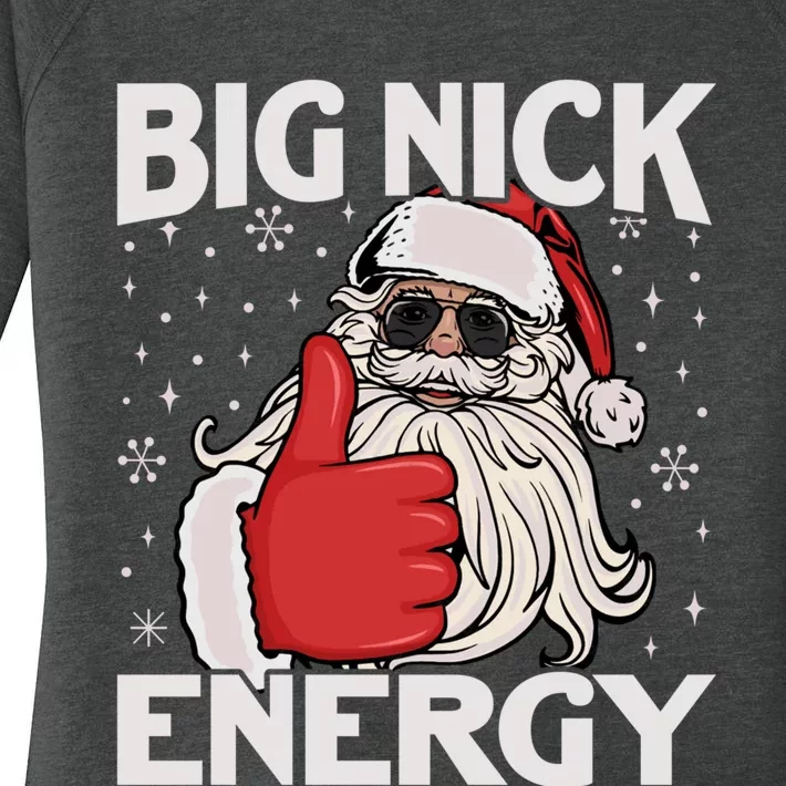 Funny Big Nick Energy Santa Xmas Christmas Long Sleeve Women's Perfect Tri Tunic Long Sleeve Shirt