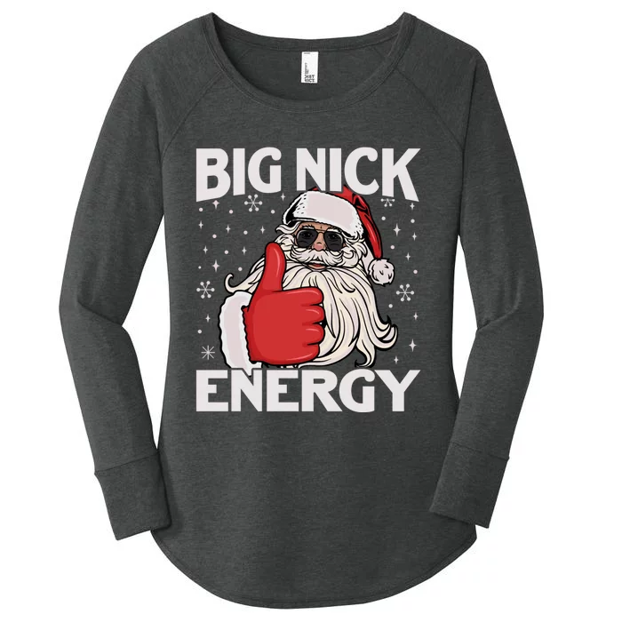 Funny Big Nick Energy Santa Xmas Christmas Long Sleeve Women's Perfect Tri Tunic Long Sleeve Shirt