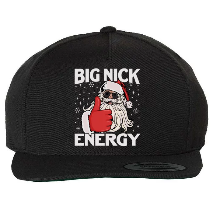 Funny Big Nick Energy Santa Xmas Christmas Long Sleeve Wool Snapback Cap