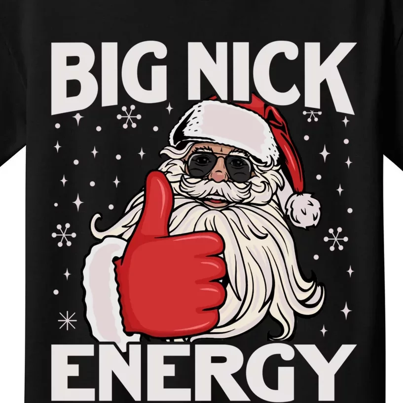 Funny Big Nick Energy Santa Xmas Christmas Long Sleeve Kids T-Shirt