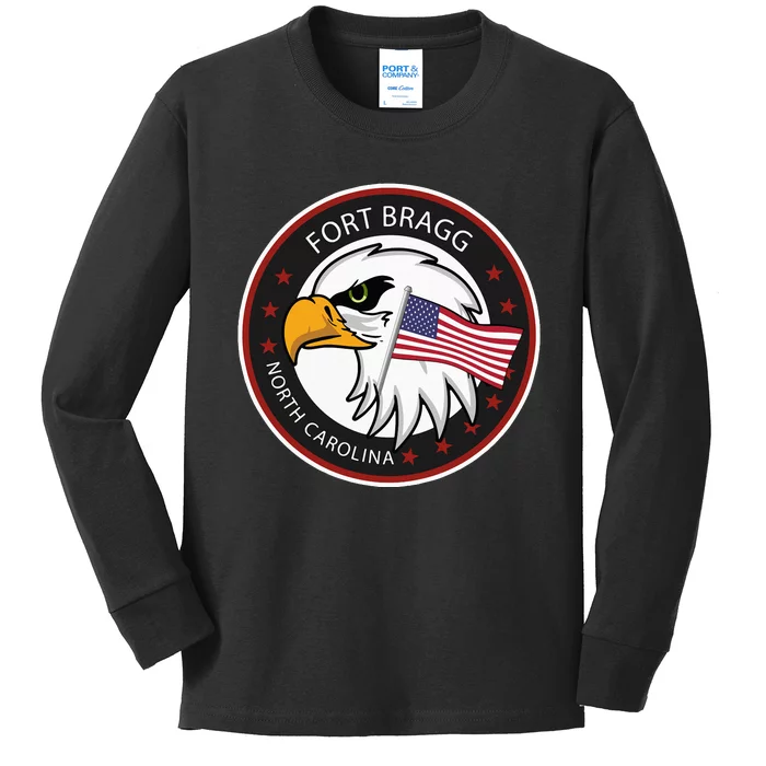 Fort Bragg NC North Carolina Kids Long Sleeve Shirt