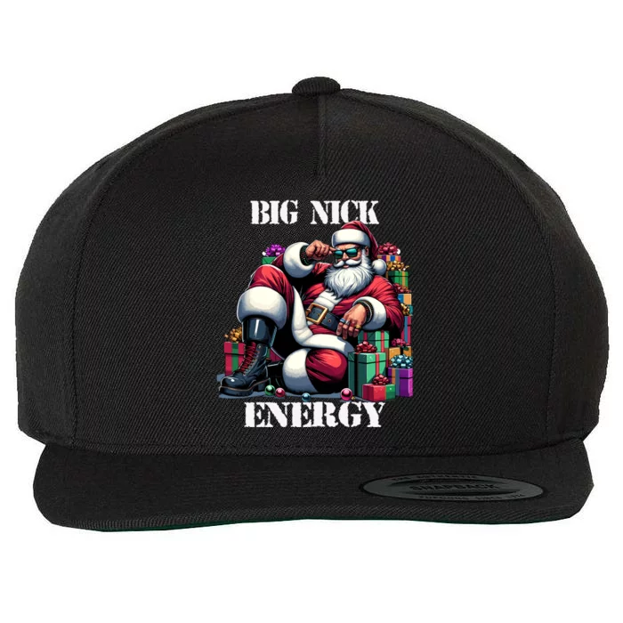 Fun Big Nick Energy Funny Santa Claus Christmas Xmas Cool Gift Wool Snapback Cap