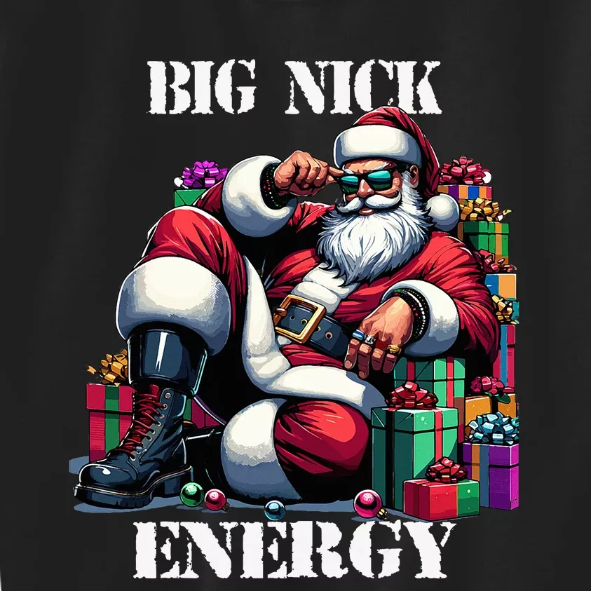 Fun Big Nick Energy Funny Santa Claus Christmas Kids Sweatshirt