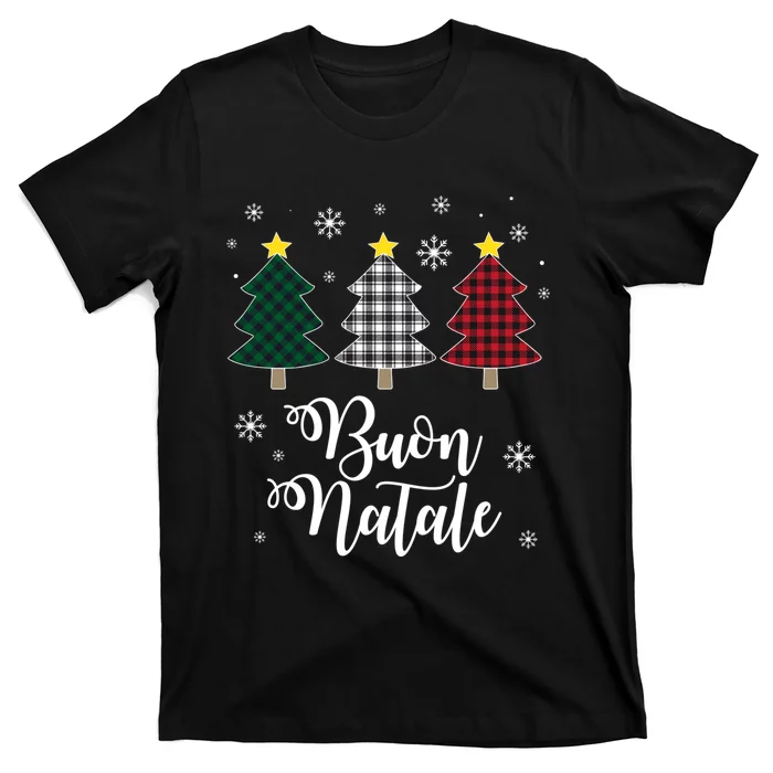 Funny Buon Natale Italy Xmas Holiday Italian Christmas Tree T-Shirt