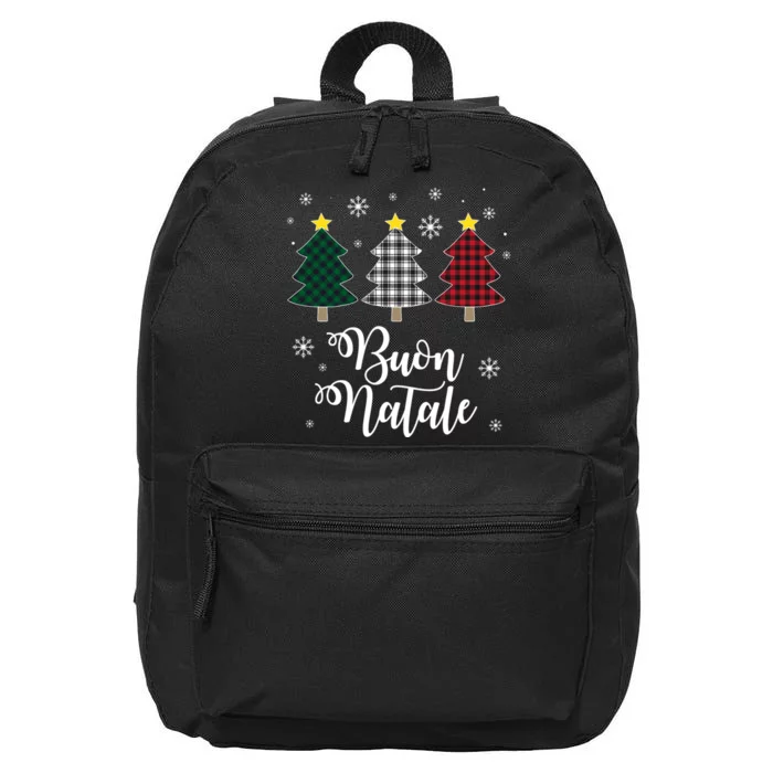 Funny Buon Natale Italy Xmas Holiday Italian Christmas Tree 16 in Basic Backpack