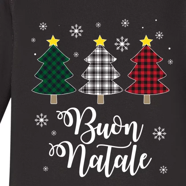 Funny Buon Natale Italy Xmas Holiday Italian Christmas Tree Baby Long Sleeve Bodysuit