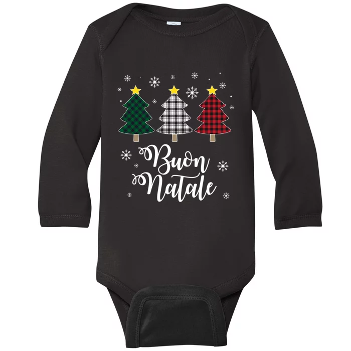 Funny Buon Natale Italy Xmas Holiday Italian Christmas Tree Baby Long Sleeve Bodysuit