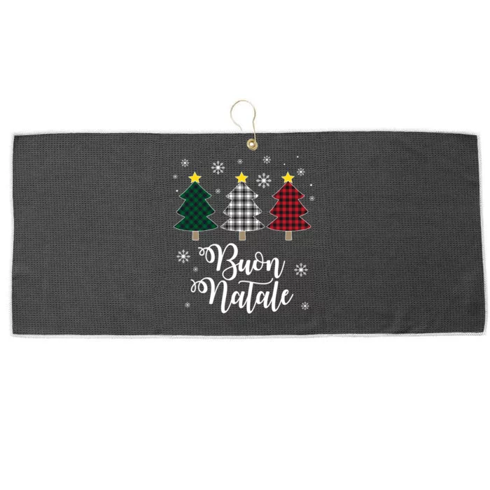 Funny Buon Natale Italy Xmas Holiday Italian Christmas Tree Large Microfiber Waffle Golf Towel